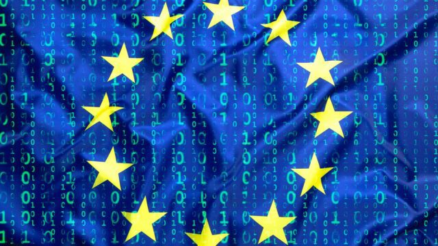 European Union flag binary code