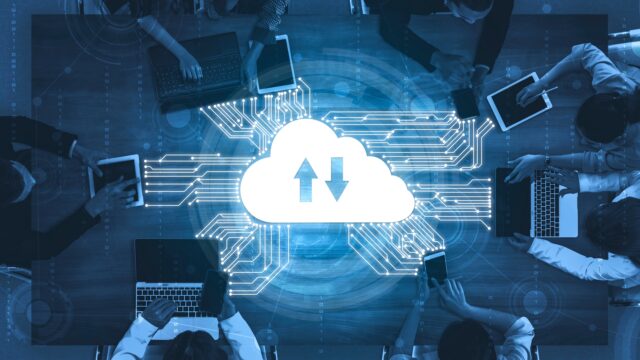 Cloud computing technology online data storage concept